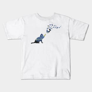 Starry Night Cat Van Gogh For Cat Lovers - Cat Butterfly Kids T-Shirt